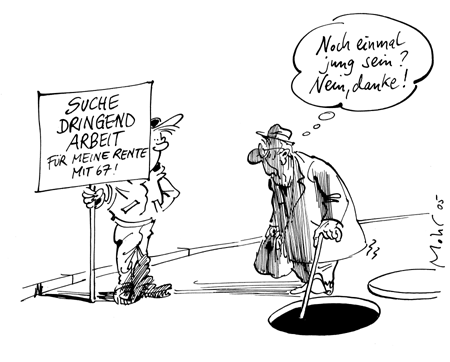 Karikatur Rentenversicherung