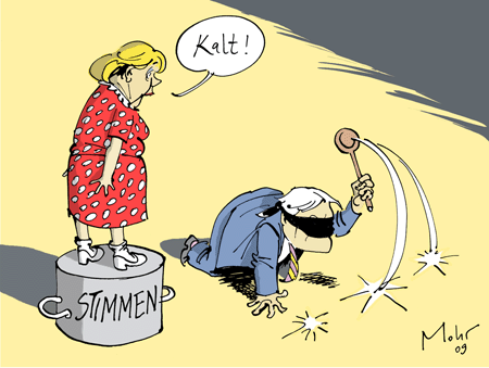 Topfschlagen-Karrikatur von Mohr