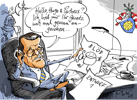 Topfschlagen-Karrikatur von Mohr