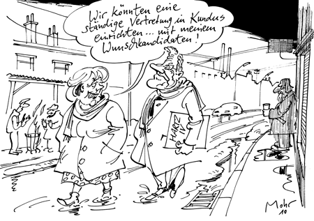 Wohin mit der Westerwelle -Karrikatur von Burkhard Mohr